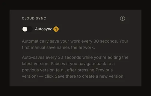 Account Settings with the Autosync switch off