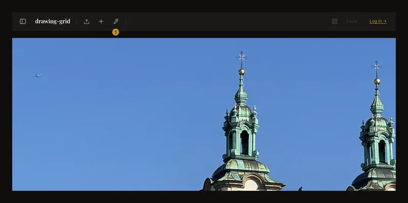 The Picker button marked in the desktop toolbar above the photo
