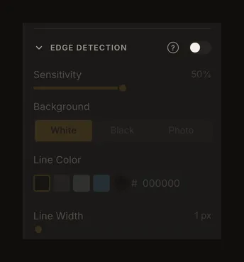 Edge Detection switched off with its controls visibly dimmed