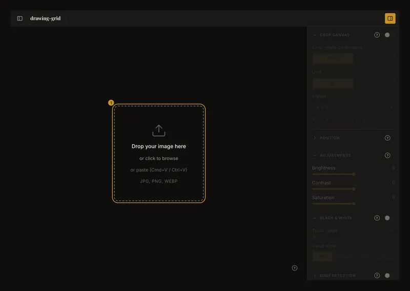 The empty upload card reached by real keyboard navigation with a visible focus outline